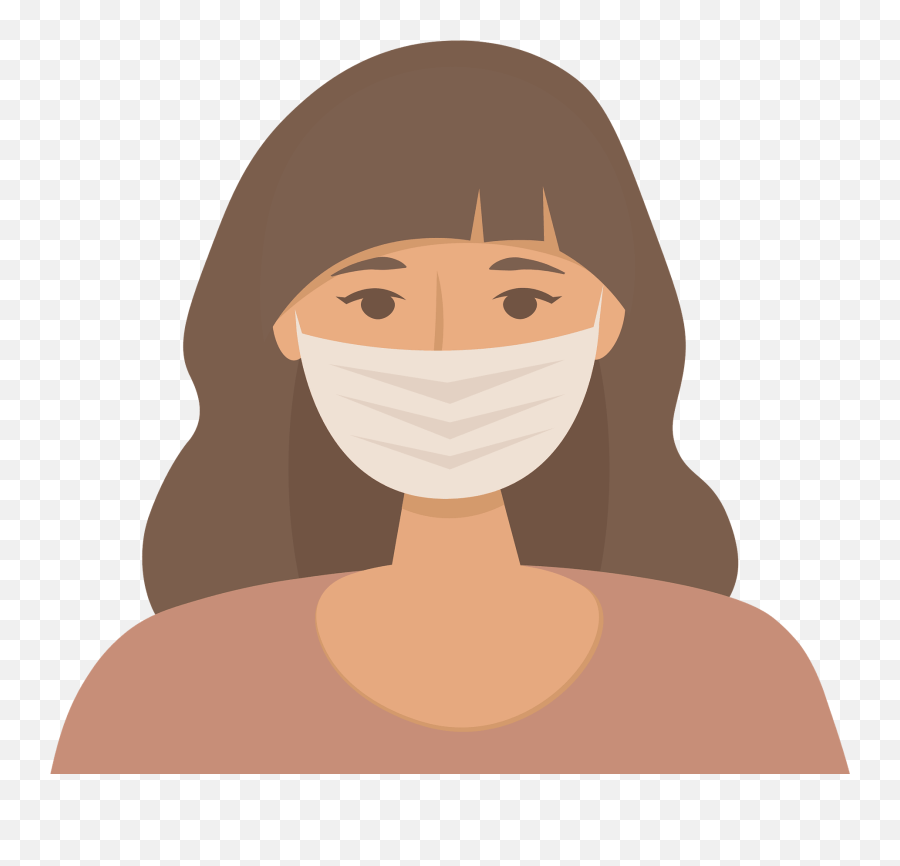 Woman With Face Mask Clipart - Clip Art Women With Mask Emoji,Girl Face Emoji