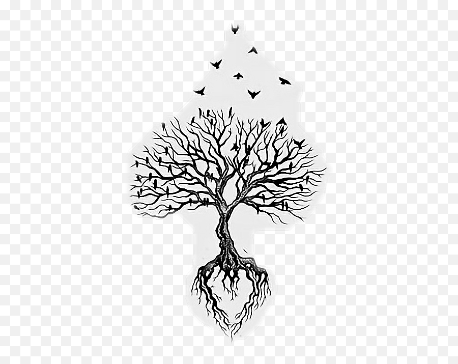 Bird Graffiti Tattoo Tree Of Life - Bird Png Download 408 Emoji,Tattoo Emoji