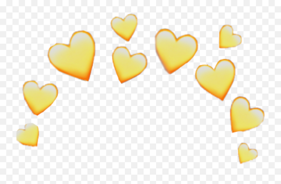 Yellow Crownheart Heart Emojis Sticker By Hi - Snapchat Heart Filter Transparent,Heart In Emojis