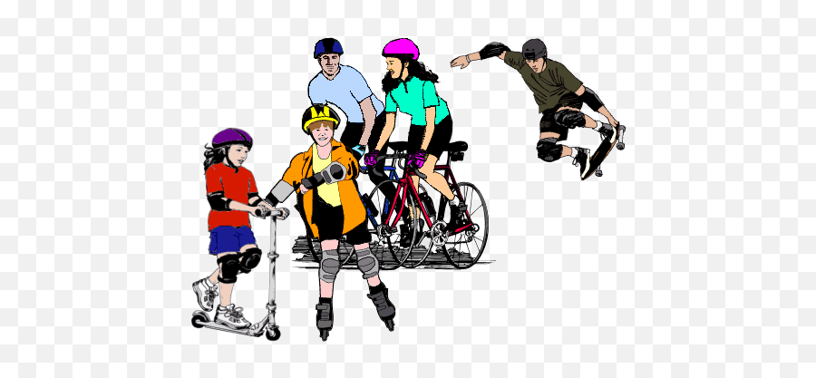 Sport Safety For Kids - Clip Art Library Kids On Bike Scooter Skateboard Emoji,Bike Emoticon Facebook