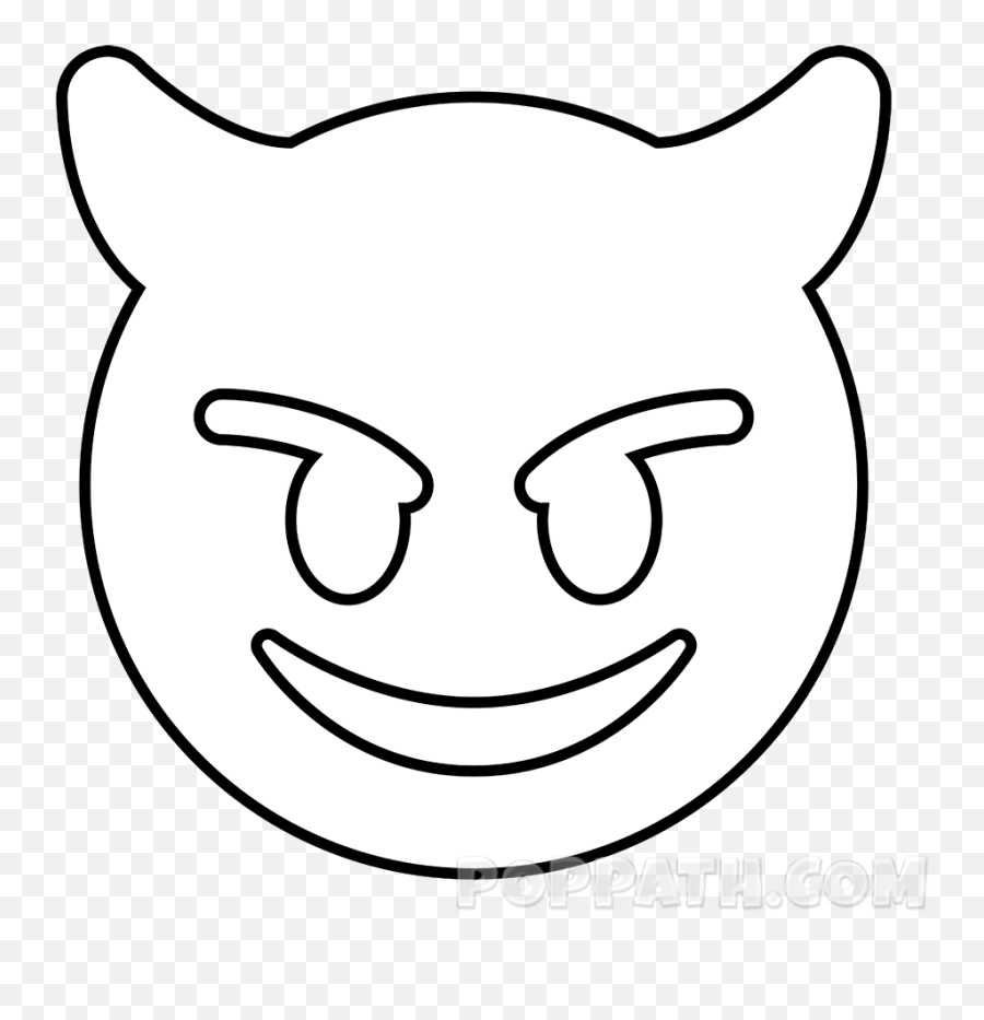 Download How To Draw A Face Horns Emoji - Emojis Drawing Png Draw A Devil Emoji,Emojis Png