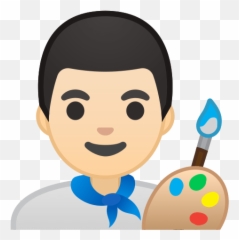 Man Artist Emoji With Light Skin Tone - Plumber Emojis,Emoticon Artista