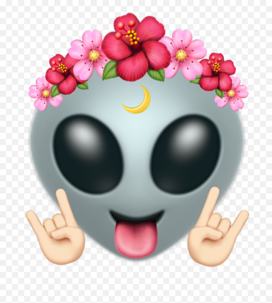 Alien Extraterrestrial Grunge Edgy - Whatsapp Alien Iphone Emoji,Trippy Emojis