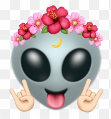 Alien Extraterrestrial Grunge Edgy - Whatsapp Alien Iphone Emoji,Trippy Emojis