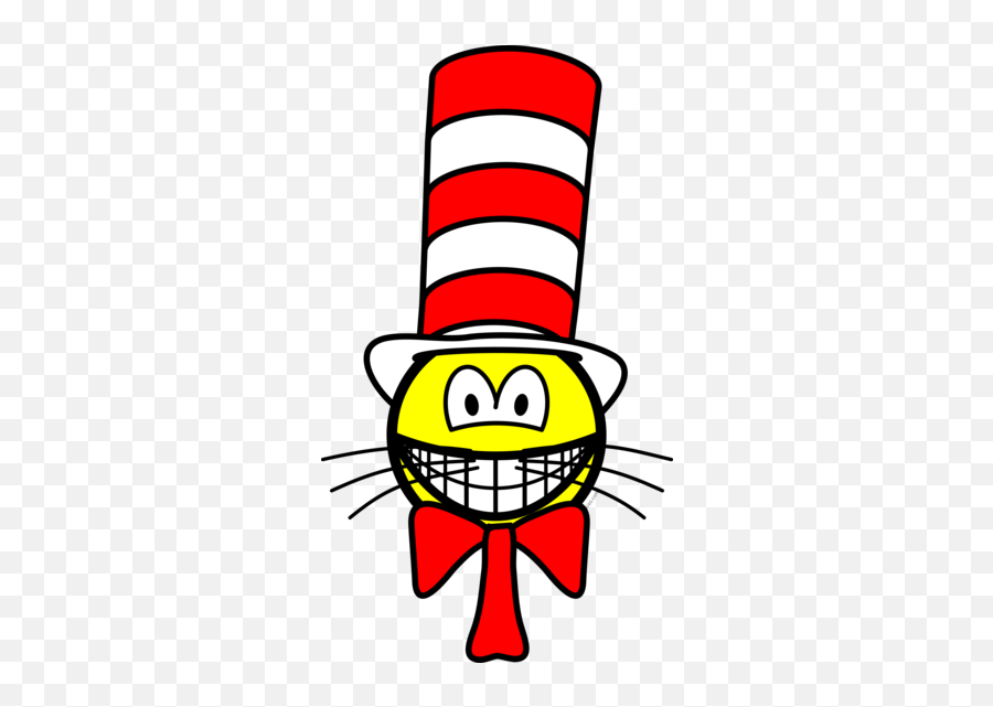 Cat In The Hat Smile Smilies Emofacescom - White Thinking Hat Emoji,Cat Smiley Emoticon