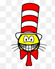 Cat In The Hat Smile Smilies Emofacescom - White Thinking Hat Emoji,Cat Smiley Emoticon