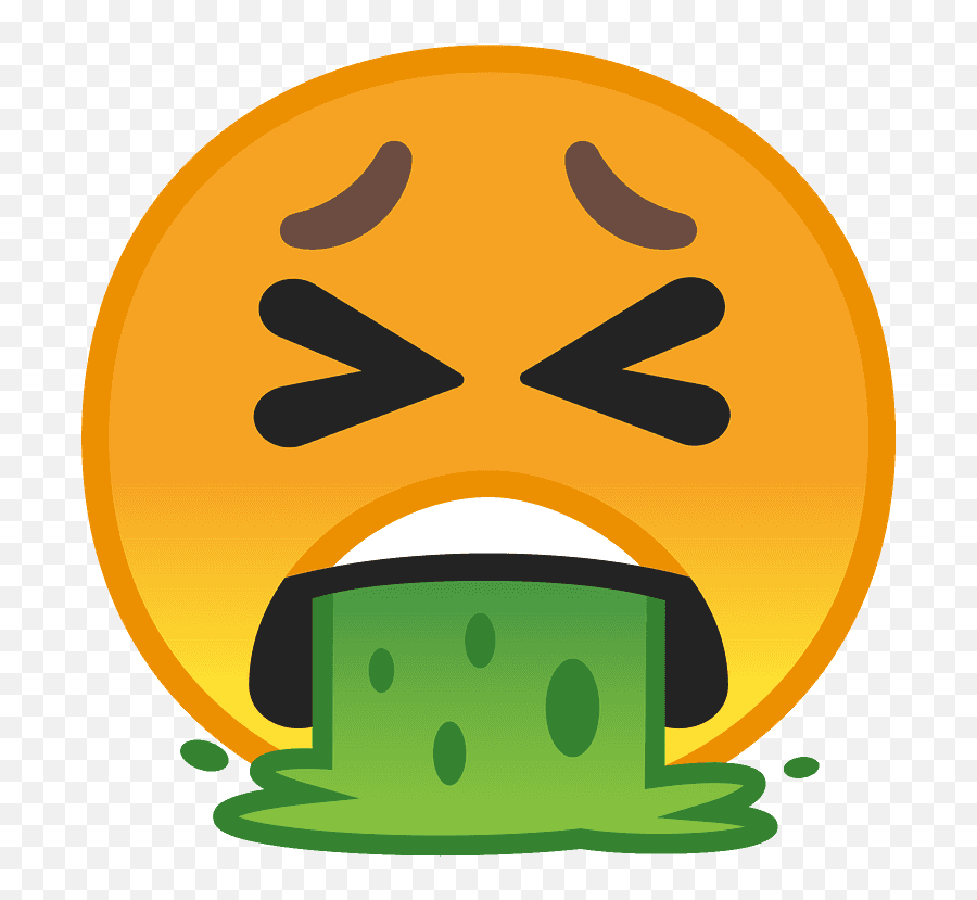 Face Vomiting Emoji - Face With Open Mouth Vomiting Emoji,Puking Emoji