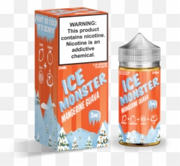 This Product Contains Nicotine - Jam Monster Ice Mangerine Guava Emoji,Raspberry Emoji Vape