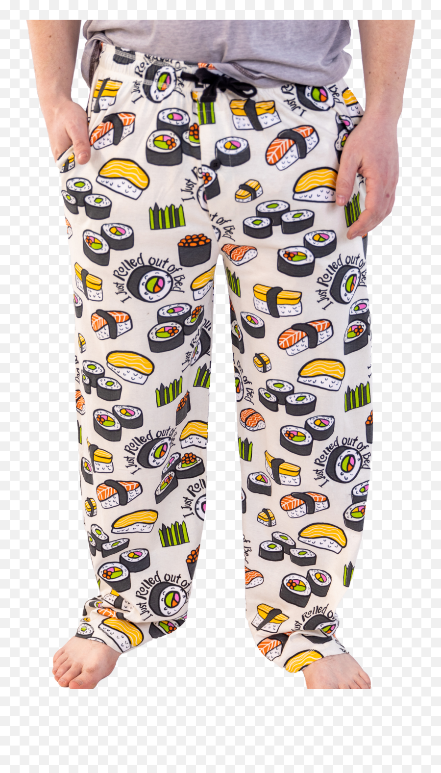 Rolled Out Of Bed Sushi Mens Pj Pant - Pajamas Emoji,Soft Pj Pants Emojis