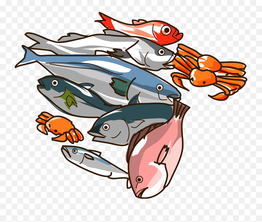 Seafood Fishes Clipart - Seafood Clipart Emoji,Fish Horse Emoji