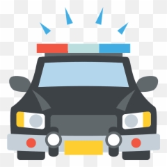 Oncoming Police Car Emoji Clipart - Police Car Emoji No Background,Blue Car Emoji