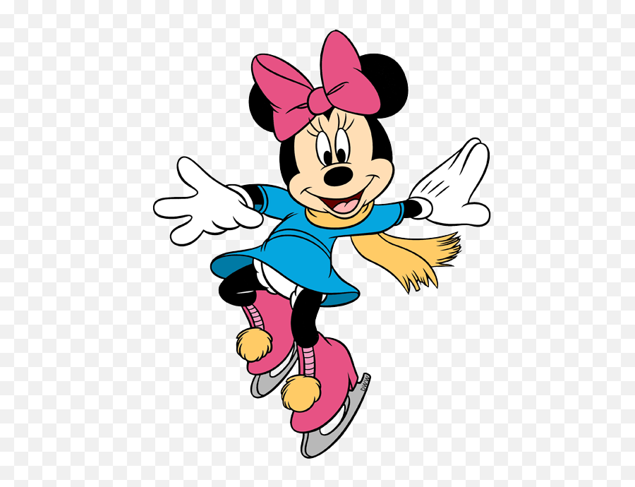 Minnie Mouse Ice Skating Cartoon For - Disney Characters Ice Skating Emoji,Ice Skating Emoji
