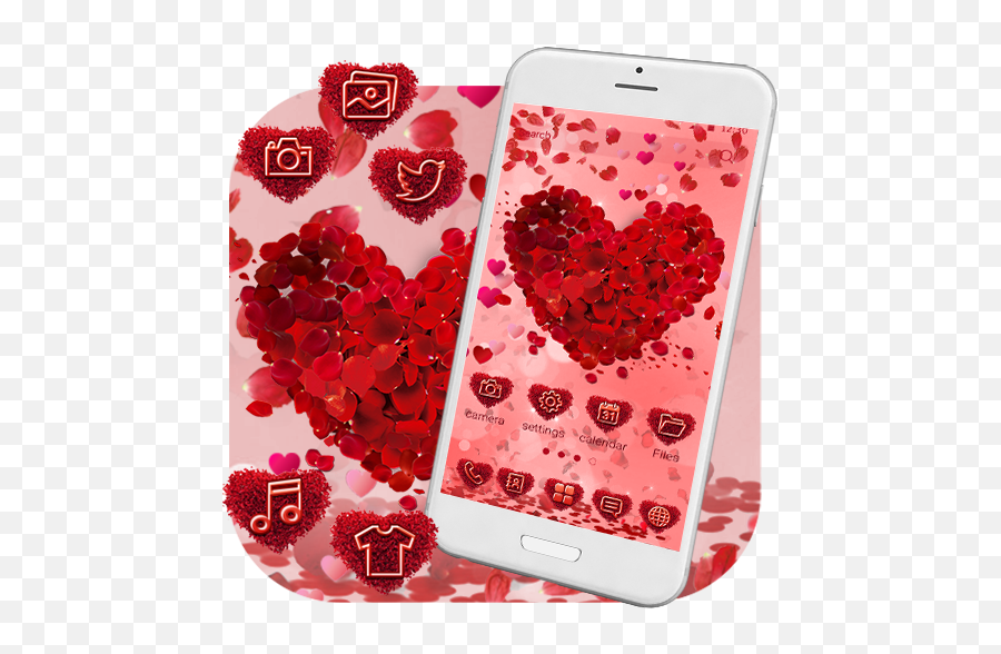 Rose Petal Heart Launcher Theme Live Hd Wallpapers Apk Emoji,Samsung S7 Animated Emojis