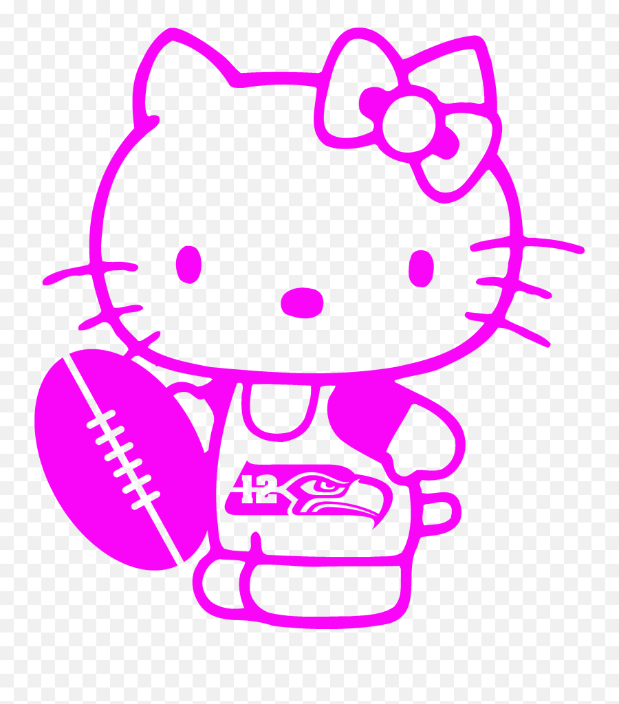 Seahawks Hello Kitty - Pink Only At Idecalsplus Stores Hello Kitty Printable Coloring Pages For Kids Emoji,Rosie The Riveter Emoji