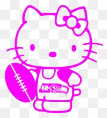 Seahawks Hello Kitty - Pink Only At Idecalsplus Stores Hello Kitty Printable Coloring Pages For Kids Emoji,Rosie The Riveter Emoji