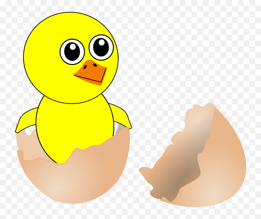 Cartoon Yellow Chick Coming Out Of Egg Free Image Download Emoji,Chicken Hatchling Emoji