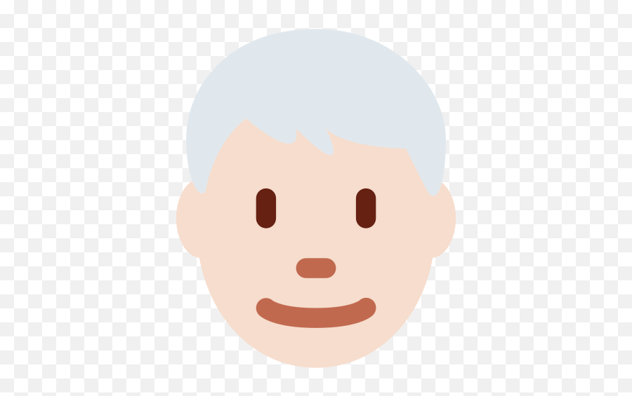 Light Skin Tone White Hair Emoji - Happy,White Man Emoji