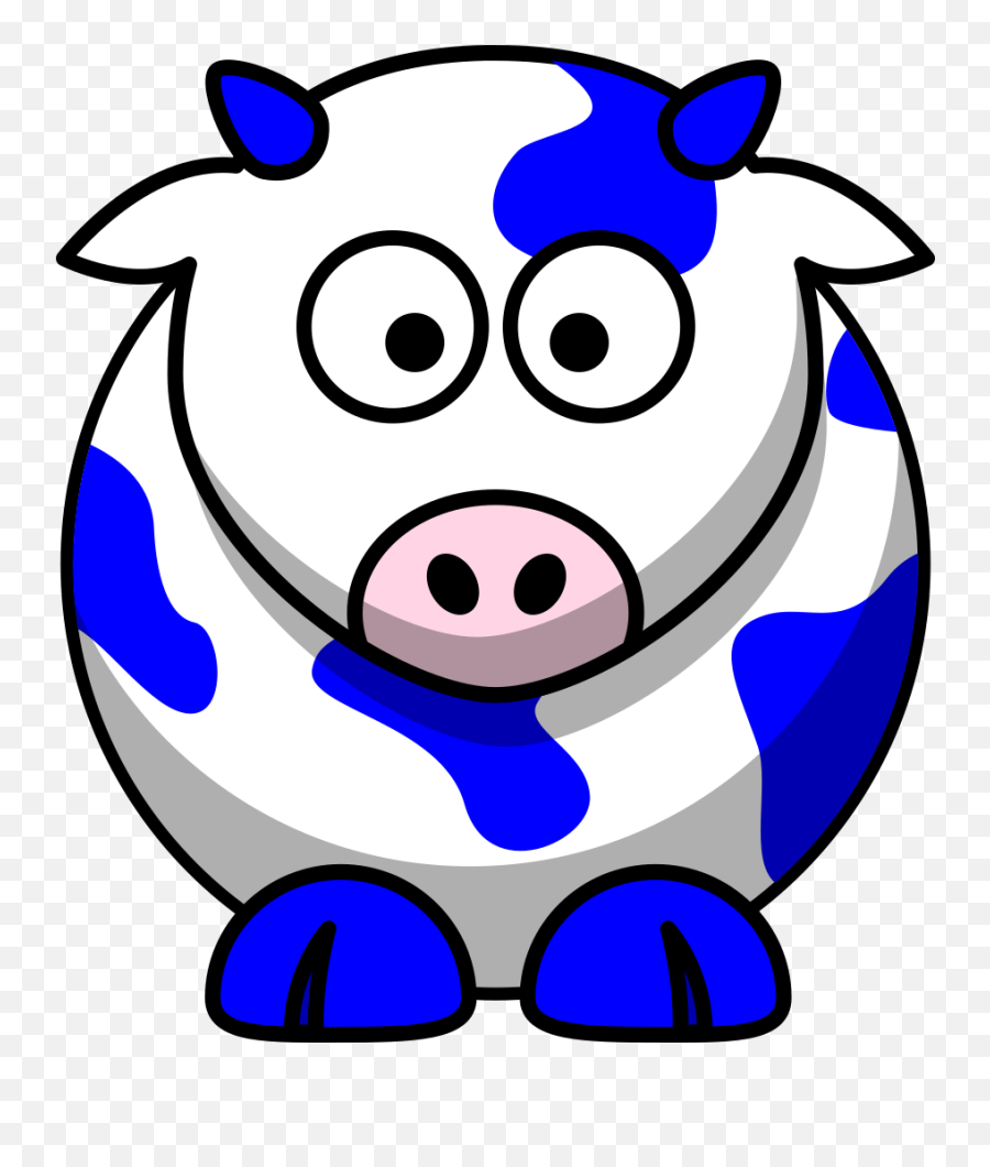 Blue Cow Png Svg Clip Art For Web - Download Clip Art Png Cow Cartoon No Background Emoji,Cow And Coffee Cup Emoji