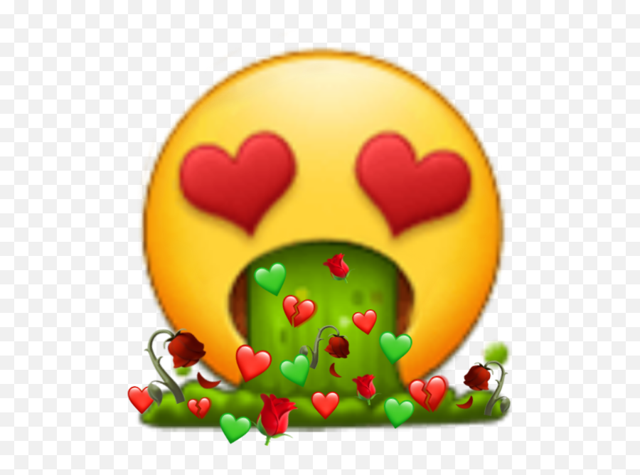 Emoji Emotions Love Heart Puke Sticker - Happy,Puking Emoji