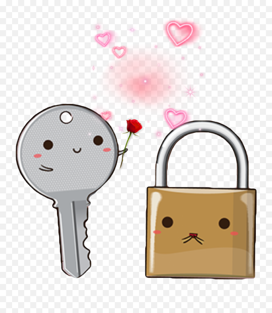 Kawaii Cute Key Lock Metal Sticker - Girly Emoji,Lock Key Emoji Transparent