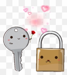 Kawaii Cute Key Lock Metal Sticker - Girly Emoji,Lock Key Emoji Transparent