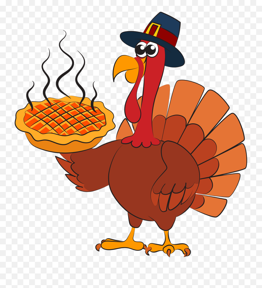 Thanksgiving Turkey In Pilgrim Hat - Thanksgiving Pilgrim Turkey Clipart Emoji,Turkey And Pie Emoji