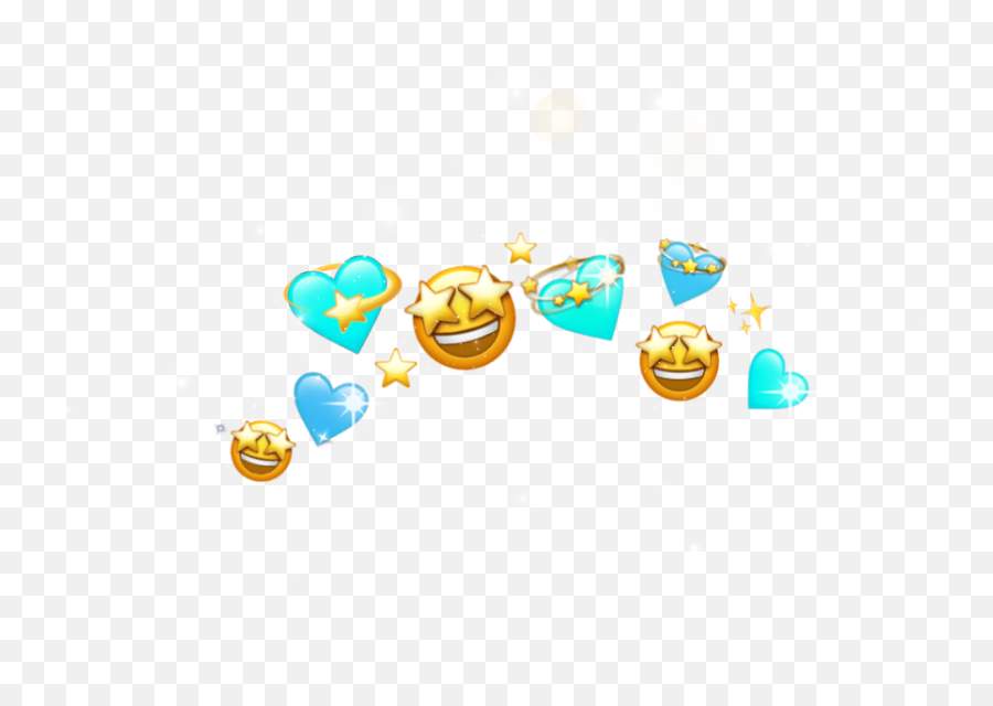 Crown Emoji Blue Deco Sticker - Dot,._. Emoji