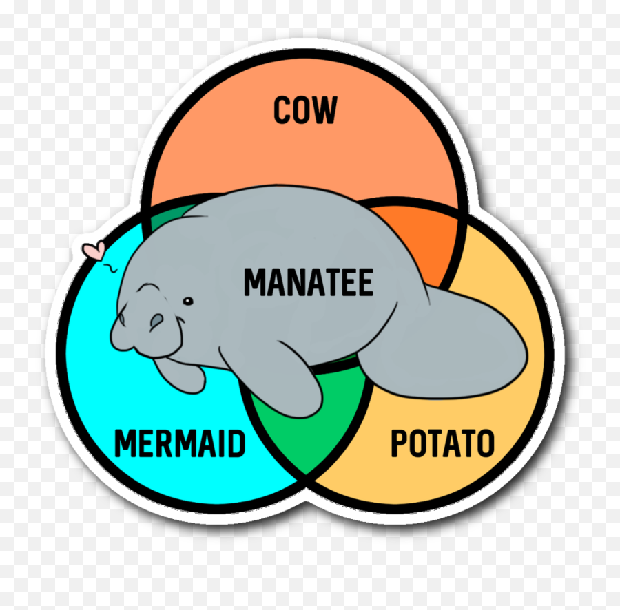 Manatee Cow Mermaid Potato Clipart - Manatee Memes Emoji,Manatee Emoji