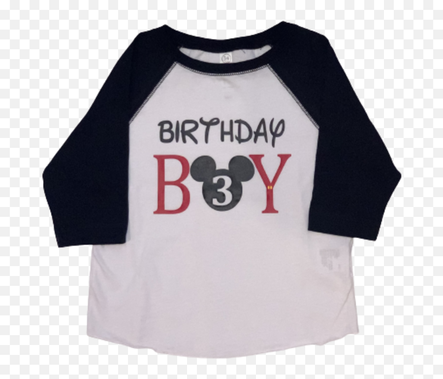 Birthday Boy Mickey Baseball Tee - Long Sleeve Emoji,Biys Graphic Emoji Long Sleeves