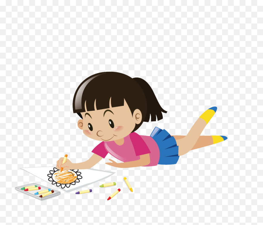 Paper Planes Preschool - Little Girl Child Looking Down Emoji,Artist And Kid Draw Emotion