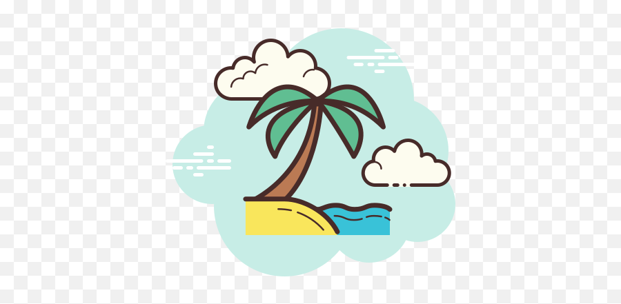 Beach Icon In Cloud Style - Chick Fil A Icon Aesthetic Emoji,Beach Emoji Icons