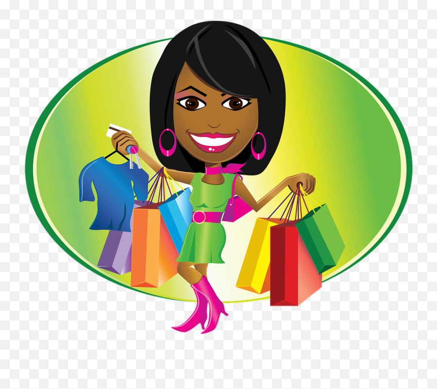 Lady Woman Bags African American - Animated Png Animated Black Woman Shopping Emoji,Clip Art Emotions African American