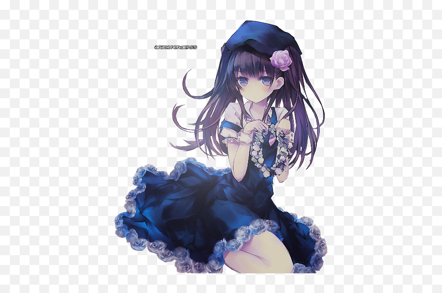 Random Anime - Dark Blue Anime Girl Render Emoji,Alois Trancy Emotion Meme