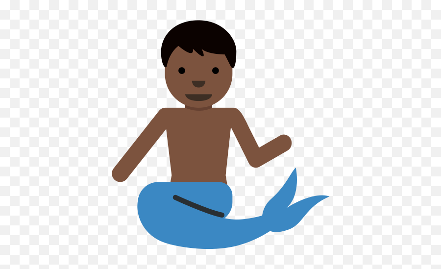 Merman Emoji With Dark Skin Tone - For Yoga,Emoji Skin Tones