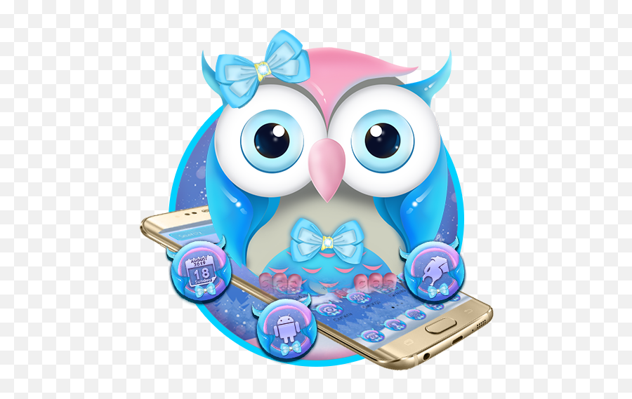 Cute Bowknot Owl Theme - Google Play Smartphone Emoji,Owl Emoji Android