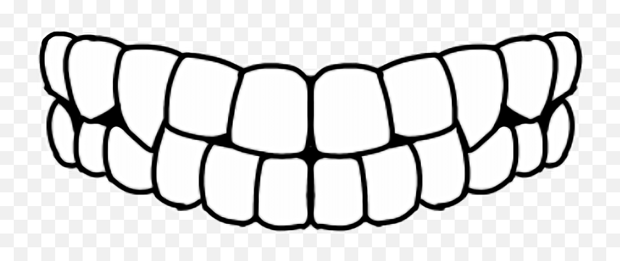 Mouth Tooth Face Horror Halloween Black Blackandwhite Emoji,Shiny Teeth Emoji