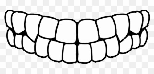 Mouth Tooth Face Horror Halloween Black Blackandwhite Emoji,Shiny Teeth Emoji