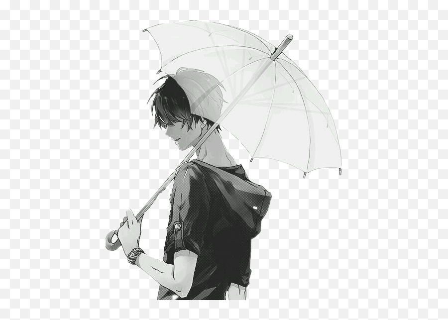 Animeboy Anime Umbrella Black Sticker By - Cute Anime Guys Emoji,Black Umbrella Emoji