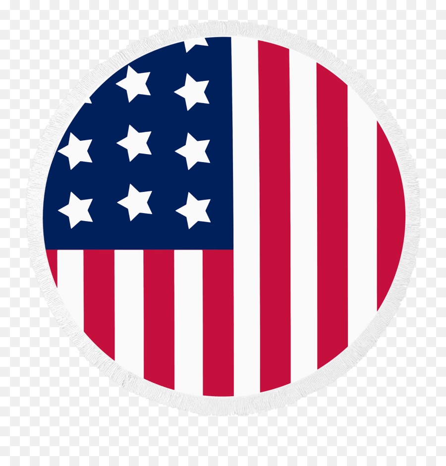 Round Beach Towel American Flag Patriot - Usa Flag Logo Png Emoji,America Flag Emoji