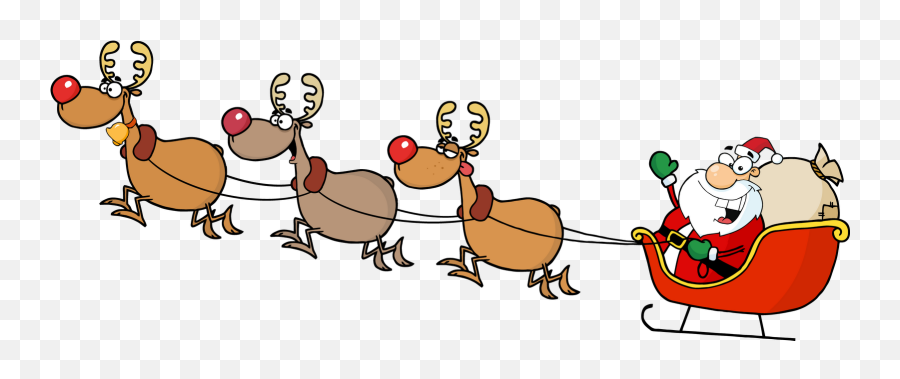 Sleigh Clipart Santa S Sleigh Santa S Transparent Free For - Reindeer Pulling Sled Cartoon Emoji,Santa Sleigh Emoji