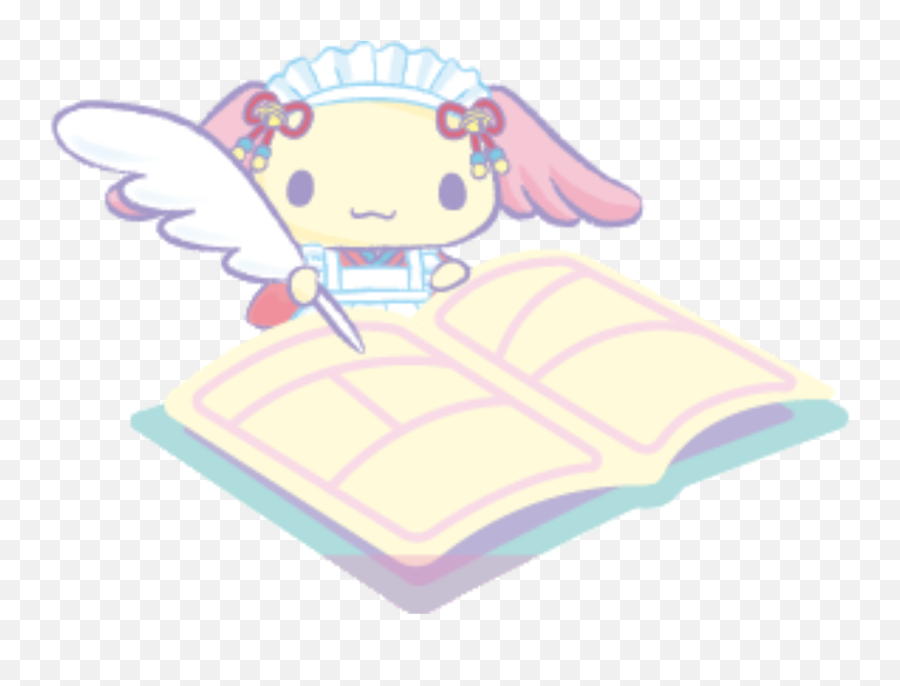 Cinnamonroll Azuki Lolita Sticker By - Fairy Emoji,Angel And Book Emoji