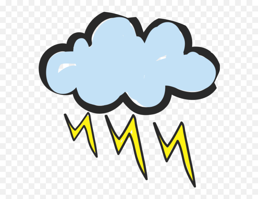 Ftestickers Cloud Lightning Storm - Weather Drawing Emoji,Lightning Storm Emoji