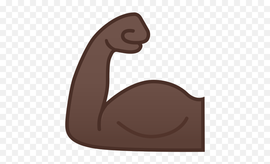 Flexed Biceps Emoji With Dark Skin Tone - Drawing,Cat Muscle Emoticons
