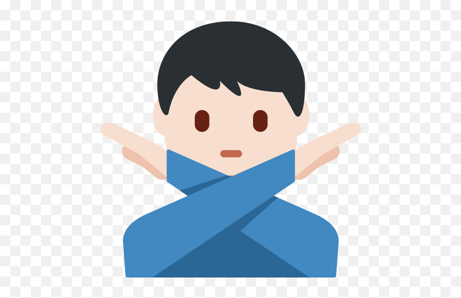 U200d Man Gesturing No Light Skin Tone Emoji - Man Gesturing No Png,Blue Head Emoji