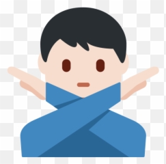 U200d Man Gesturing No Light Skin Tone Emoji - Man Gesturing No Png,Blue Head Emoji