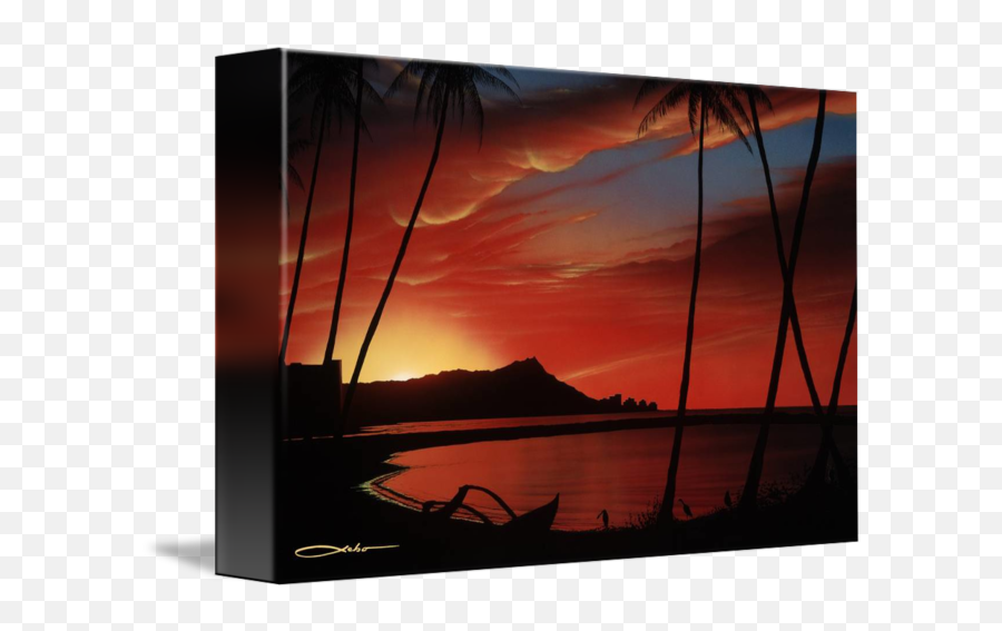 Diamond Head Sunrise X Signature Dpi Com By Chris Sebo - Diamond Head Sunrise Emoji,24x36.emotion Poater