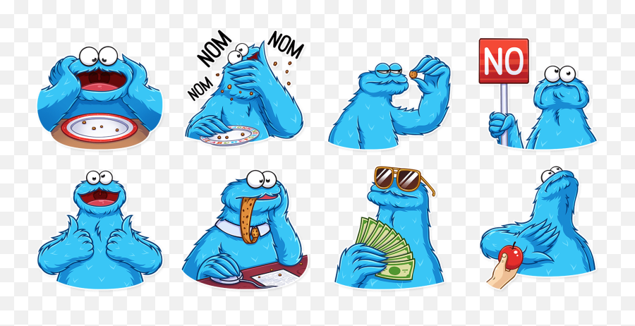 Cookie Monster - Drawing Emoji,Telegram Sticker Emotions