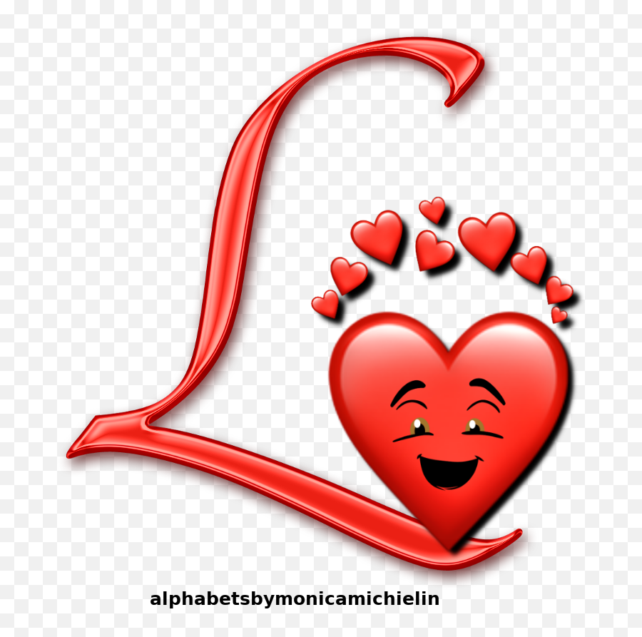 Monica Michielin Alphabets Red Hearts Love Smile Emoji - Girly,Smile And Bow Emoji