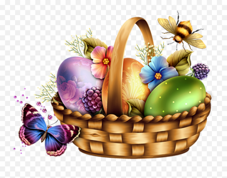 Eggs Easter Basket Sticker - Happy Easter Easter Gifs Emoji,Easter Basket Emoji