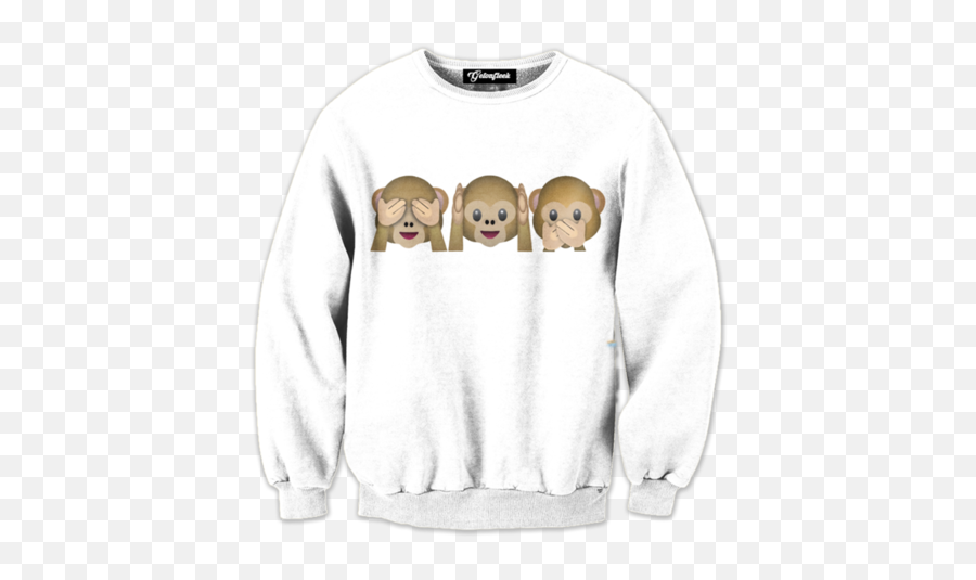 Emoji Monkey Crewneck - Casual 3d Sweatshirt Women Winter Long Sleeve,Llittle Monkey Emojis